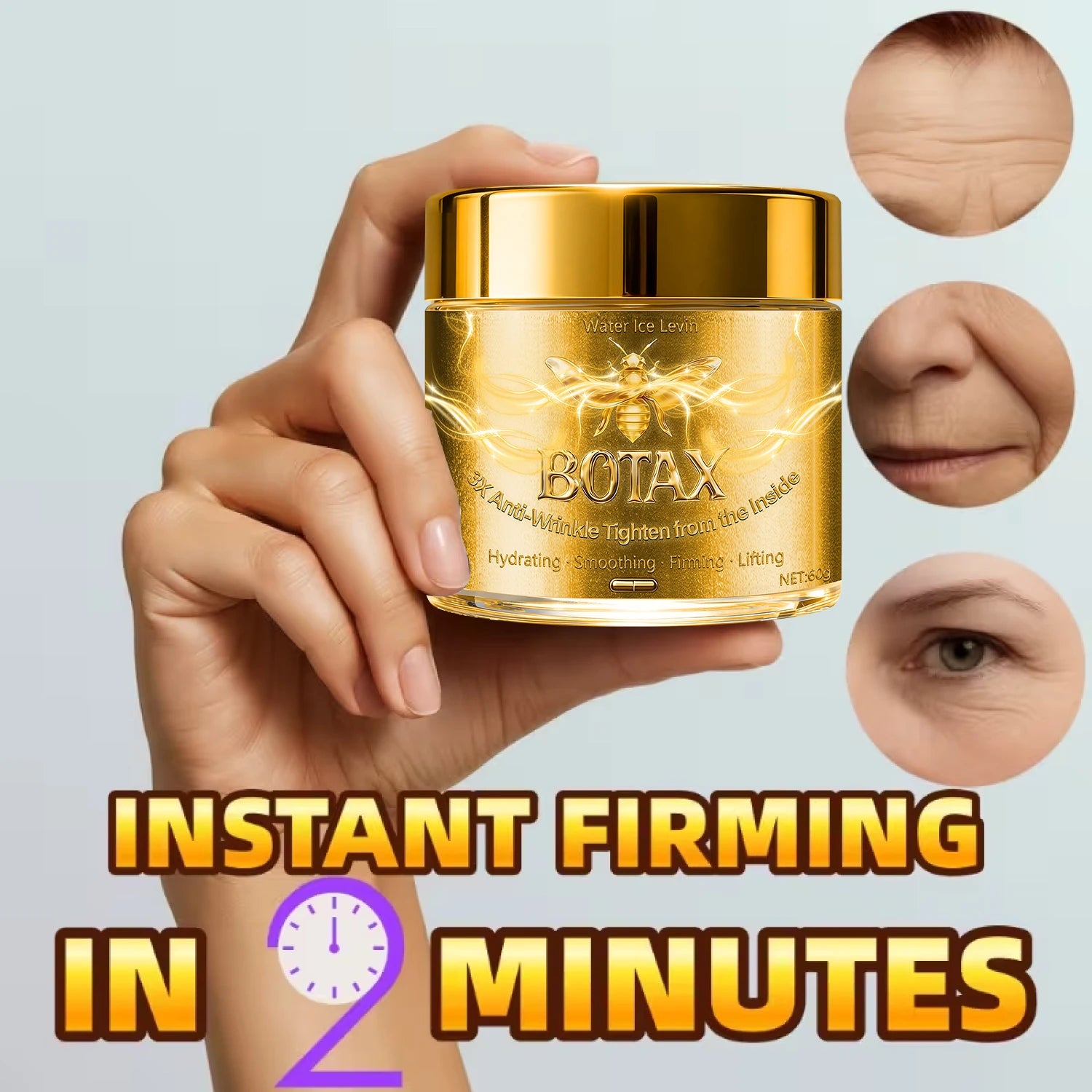 Bee Venom Anti-Aging Face Cream with Hyaluronic Acid & Retinol, Deeply Moisturizes & Firms Skin, All Skin Types. Qme