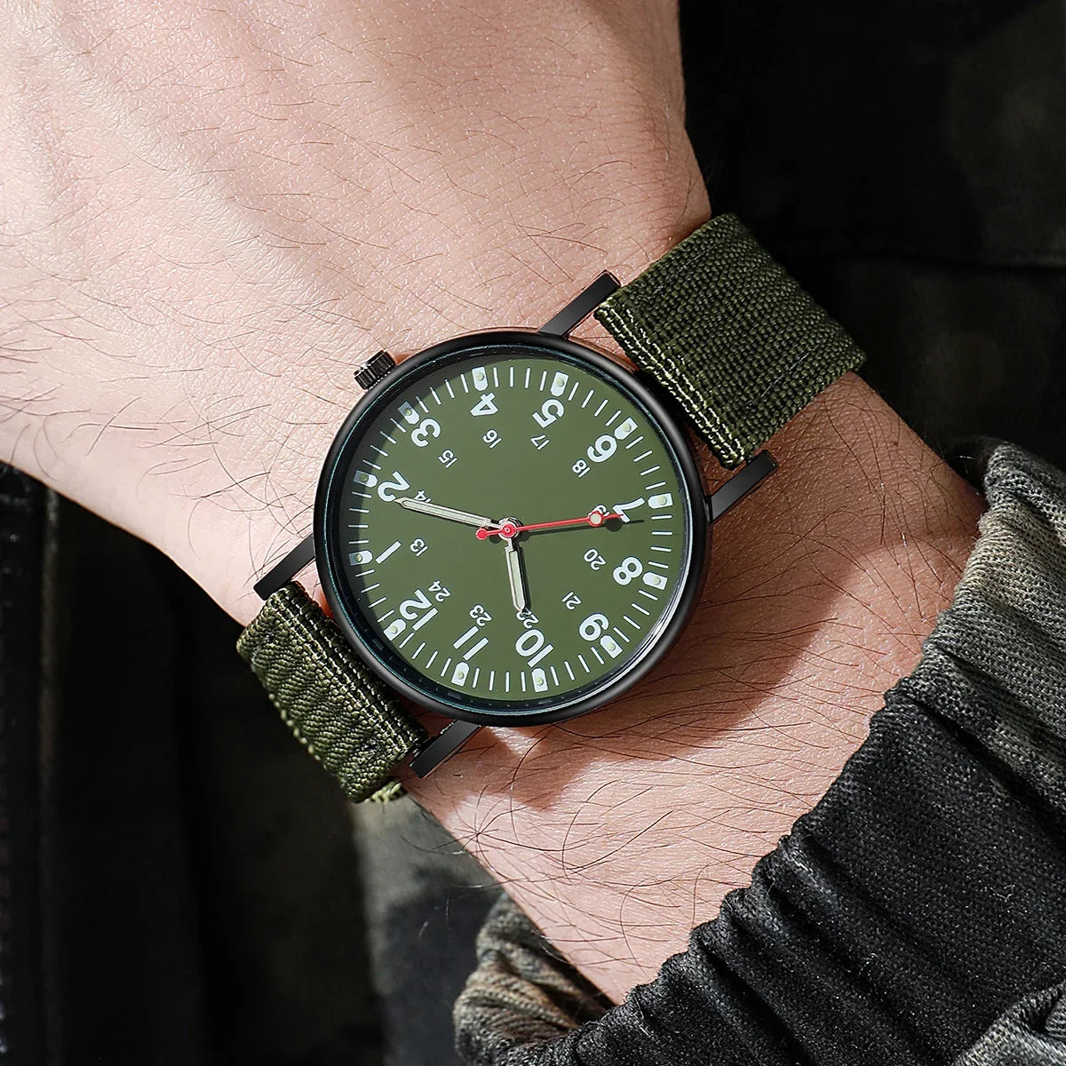 5 pieces/set of sports watches, single nylon strap, outdoor quartz watch, men's watch Qme 1