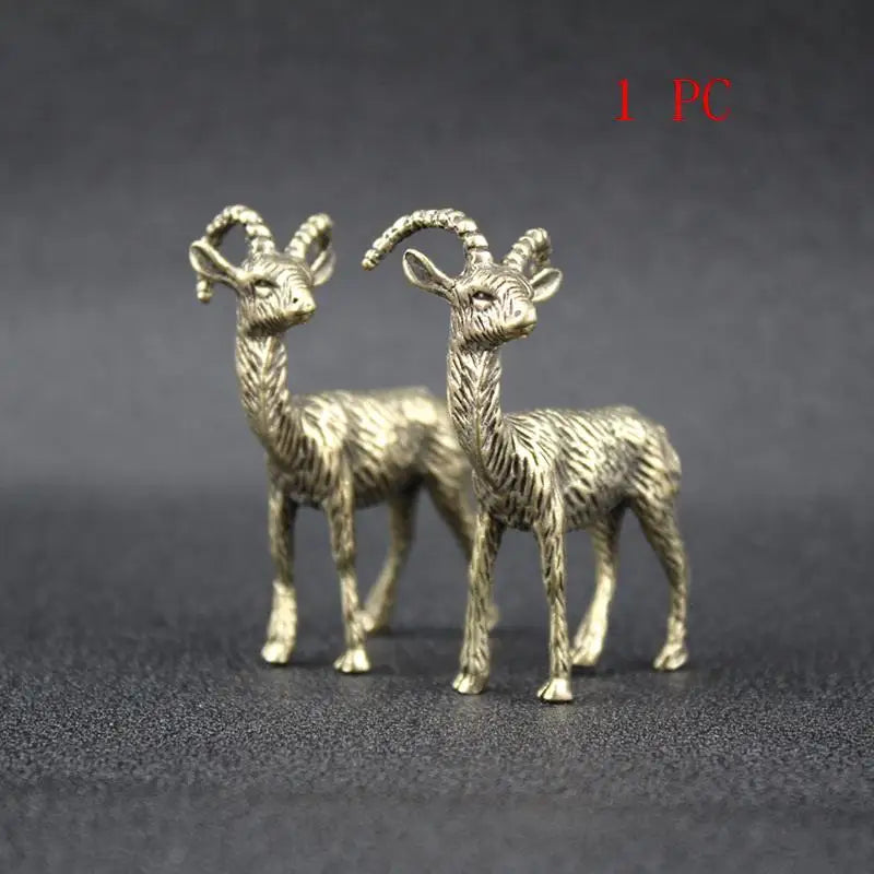 Brass Retro Goat Metal Creative Handicraft Ornament Miniatures Tea Qme