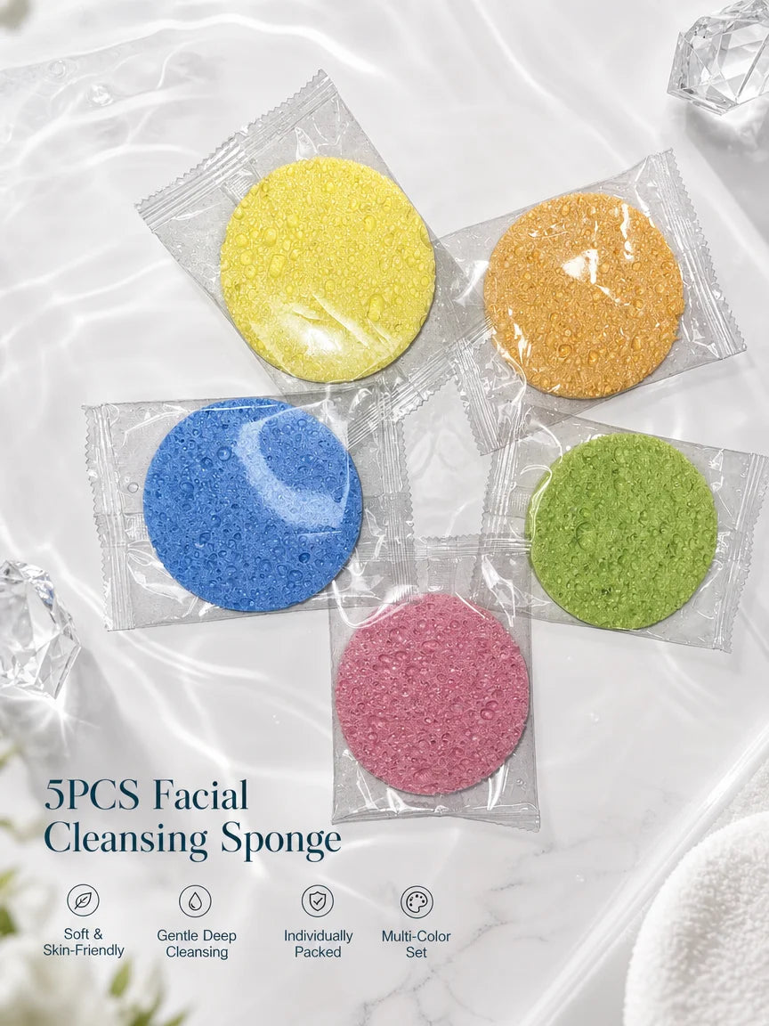 4 Glove Facial Exfoliating Sponge Deep Cleansing Reusable Suitable Qme mix 5 packs