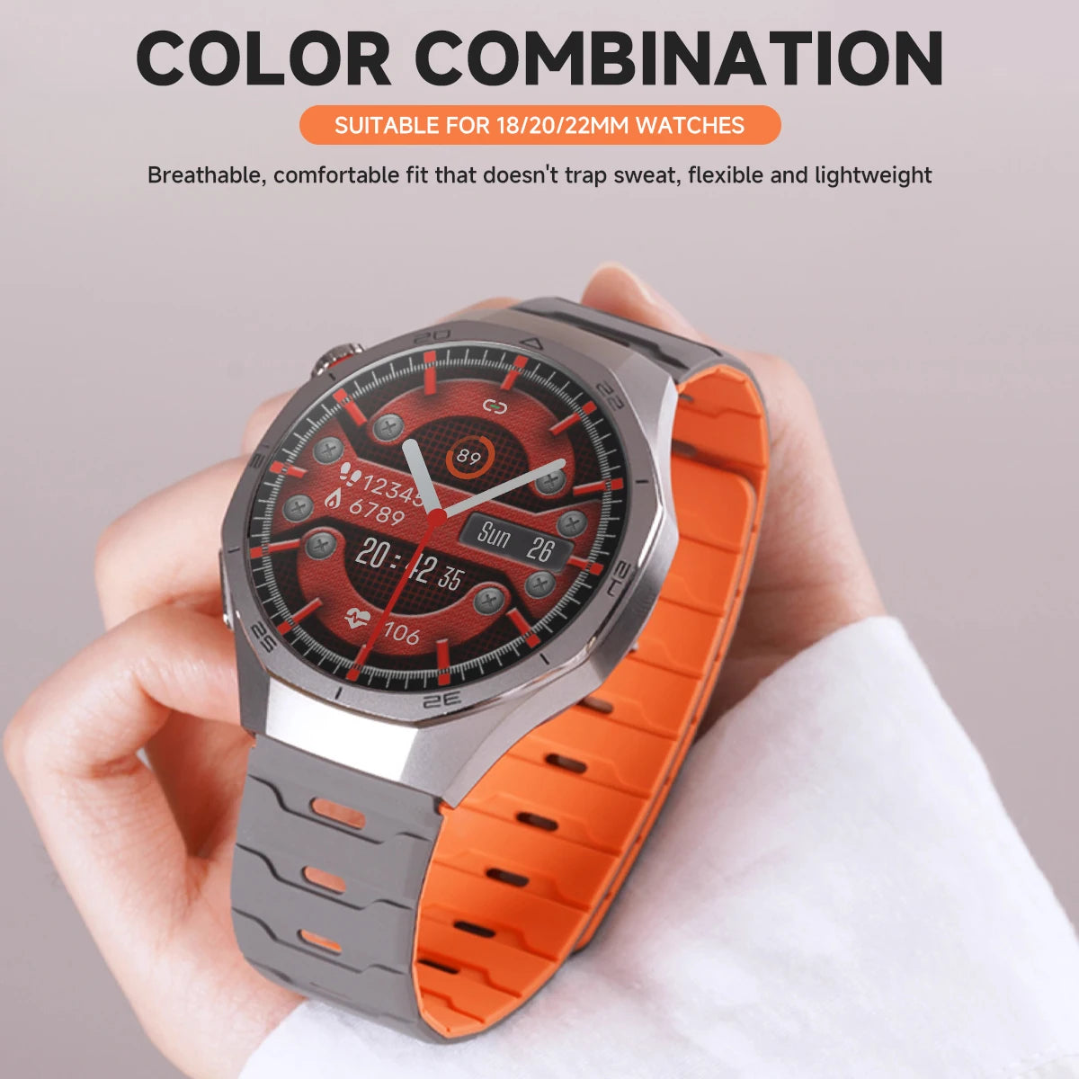18mm 20mm 22mm Silicone Strap For Huawei GT6 Pro 46mm Magnetic Band For Samsung Galaxy Watch 7 6 5 4 40MM 44MM Qme