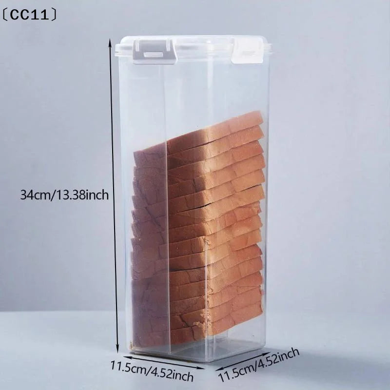 Bread Loaf Container Clear Airtight Box Lid Sandwich Holder Homemade Qme