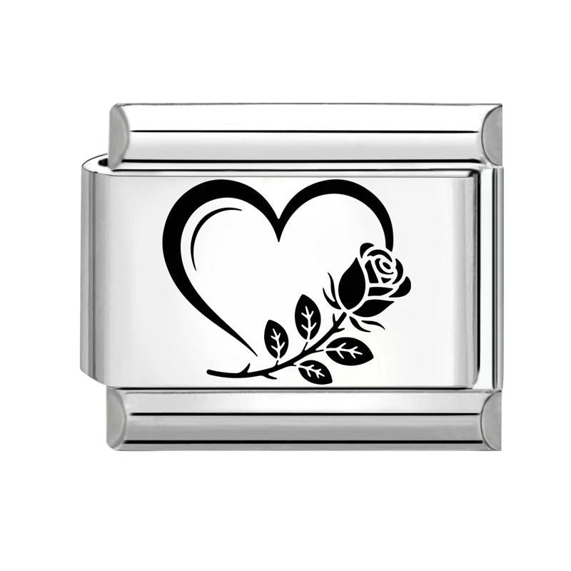 Trendy Fashion Stars Headphones Cats Heart NO 8 Ball Charm Italian