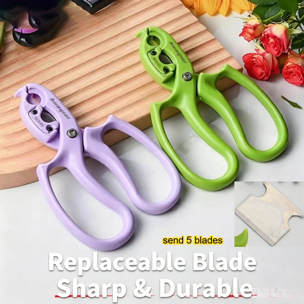 Replaceable Blade Flower Thorn Remover Scissors Florist Rose Thorn Stripper Cutter Garden Pruning Shears Floral Arrangement DIY Qme