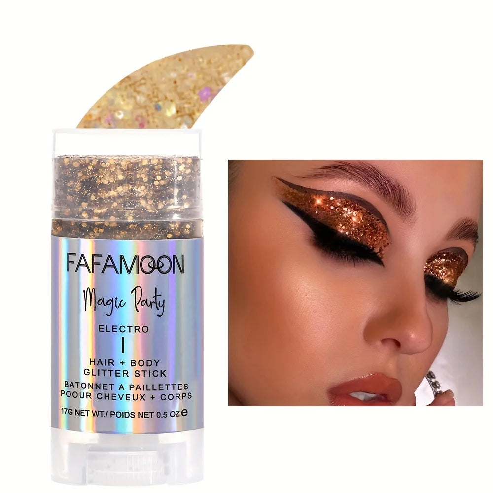 Body Glitter Stick, Singer Music Rave Festival, Rotating Mermaid Face Glitter Stick, Holographic Glitter for Face/Body/Hair/Eye Qme 03
