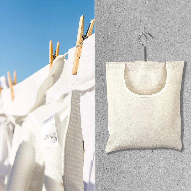 Clothespin Pocket Capacity Hanging Bag Bathroom Storage Home Outdoor Qme
