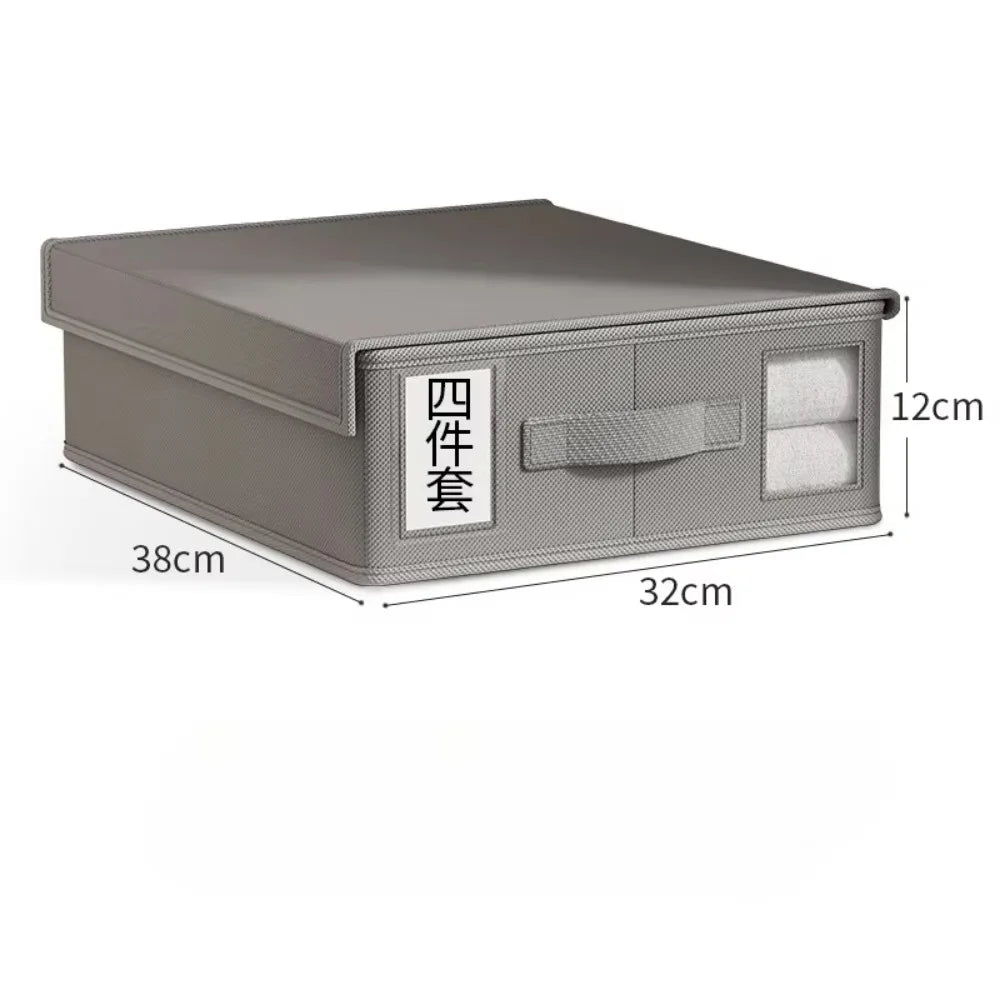 Creative Bed Sheet Storage Box Clothing Fabric 4-piece Organizer Qme B