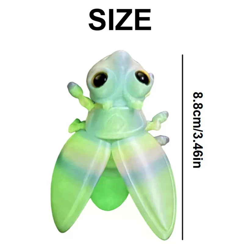 3D Printed Luminous Firefly Figurines Refrigerator Door Magnets Firefly Decorative Magnets Desktop Ornament Decorative Sculpture Qme