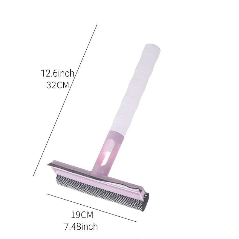 Car Glass Cleaner, 3 In 1 Multidirectional Rotation Spray Glass Wiper Window Squeegee, With Spray And Sponge Qme