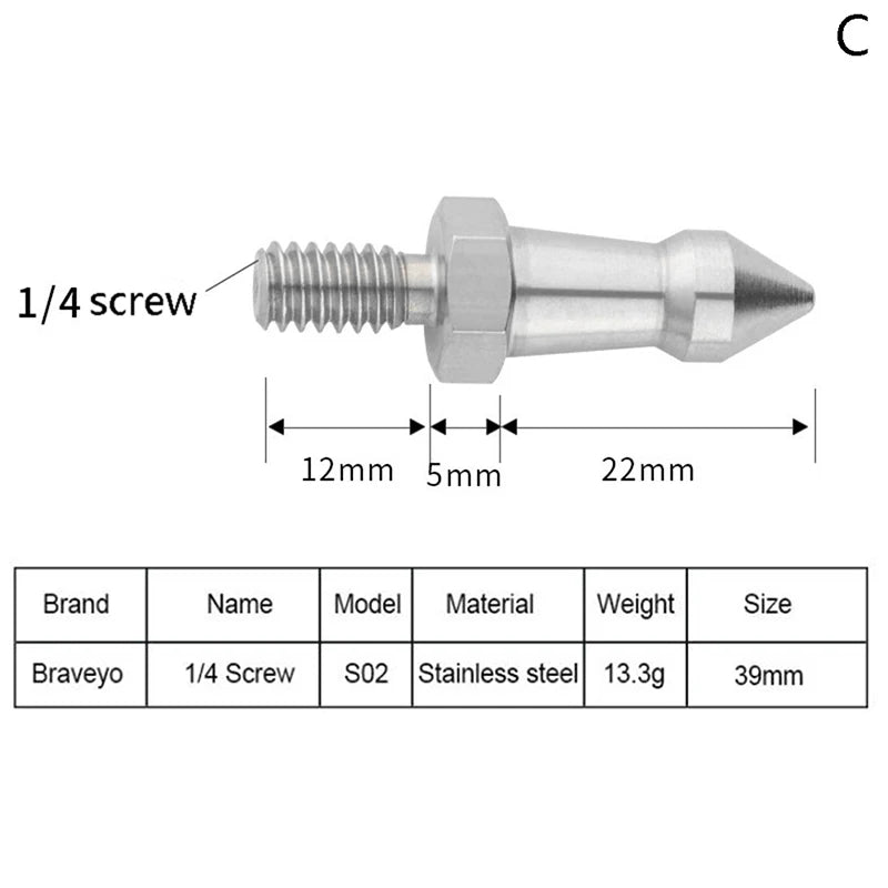 Tripod Spike 1 4 3 8 M8 Inch Camera Monopod Feet Screw Fixed Shooting Qme 14