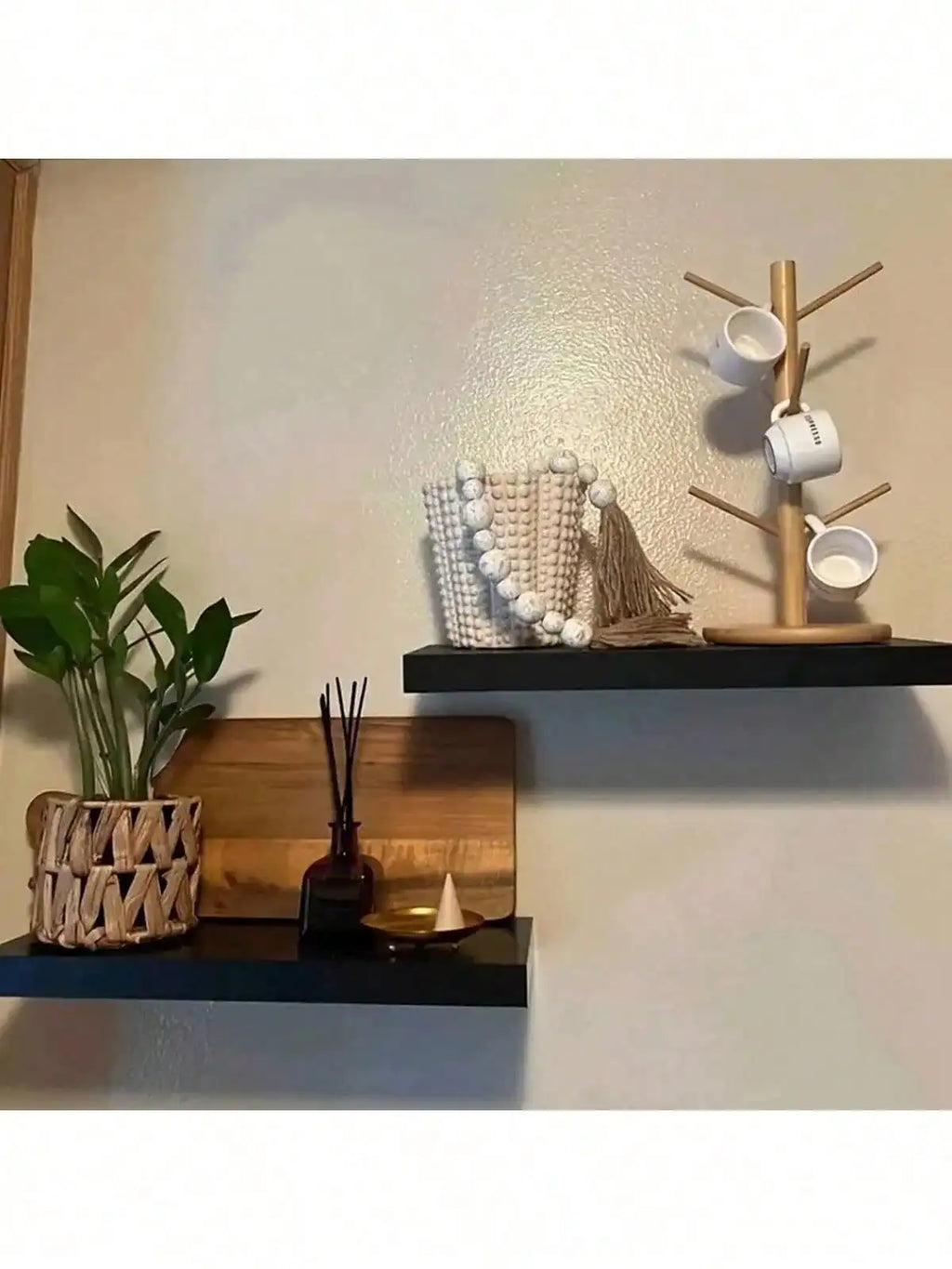 Bamboo Cup Holder Space Saving Kitchen Organizer Rack Coffee Mugs Qme