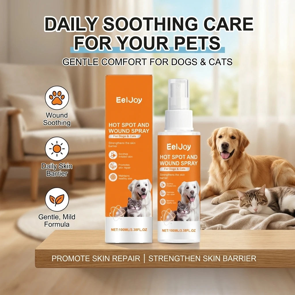 Pet Skin Care Spray Soothing Itchy Irritated Skin Promote Skin Repair Strengthen Skin Barrier Dogs & Cats Daily Skin Relief Mist Qme