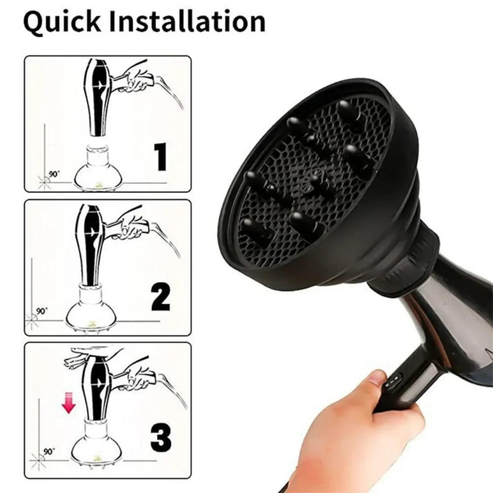Silicone Hairdryer Diffuser Cover Foldable Temperature Resistant Qme