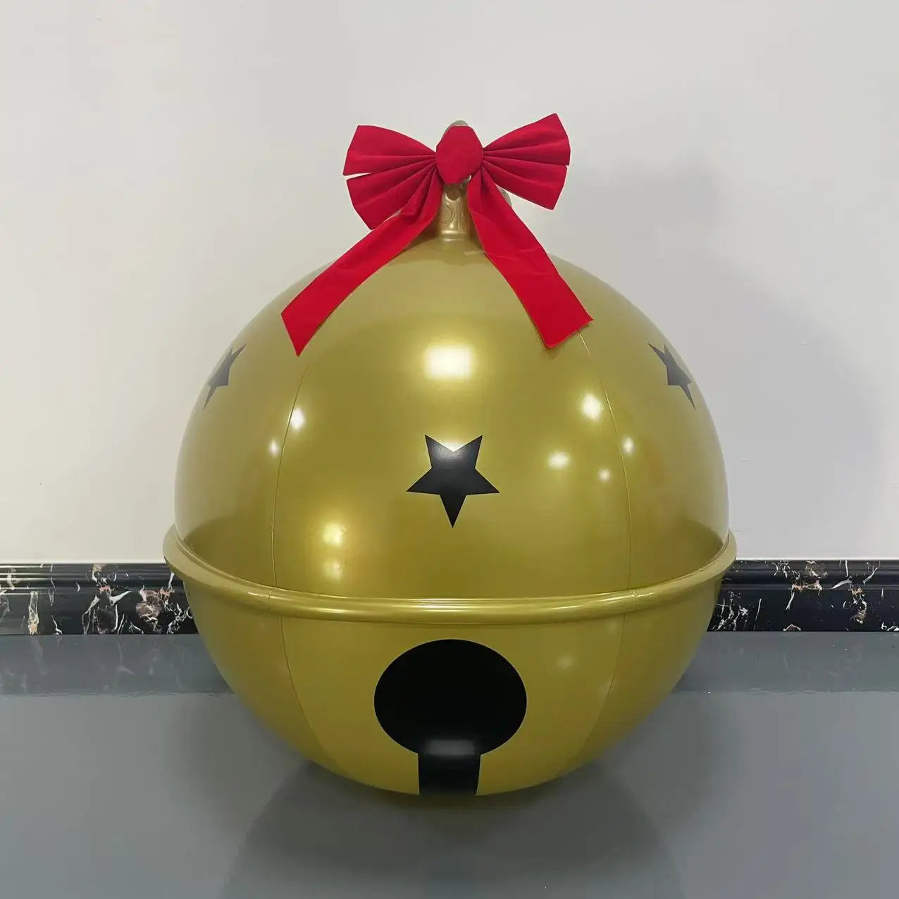 Large Christmas Ball Ornament Inflatable Bell Extra-Large Christmas Tree Decoration Outdoor Balloon Festive Holiday Decor Qme Gold 60cm