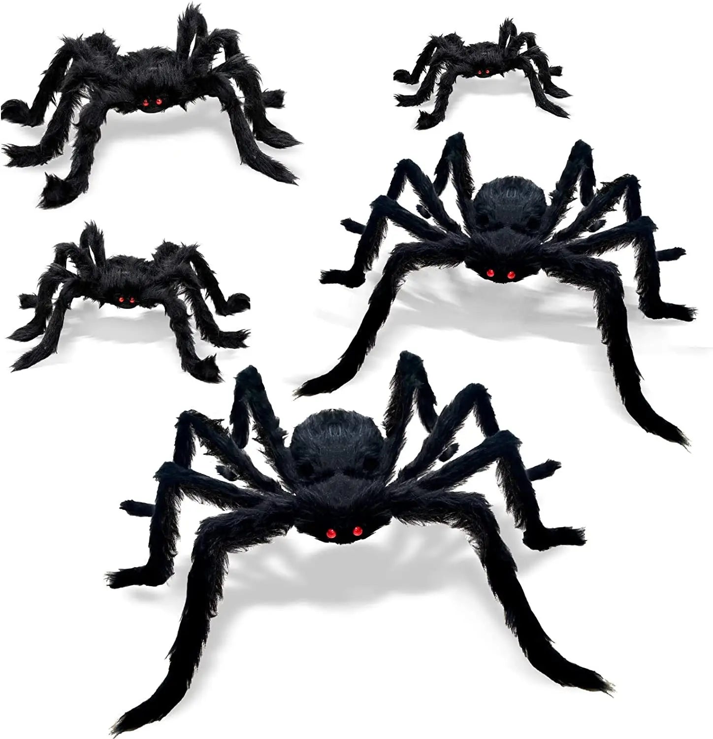 30-200cm Halloween Big Plush Spider Halloween Decoration Horror Giant Black Spider Outdoor Halloween Props Simulated Spider toys Qme