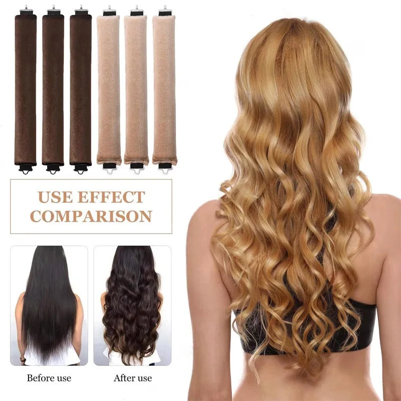 Heatless Hair Curlers Curling Rod Headband No Heat Lazy Curls Hook Qme
