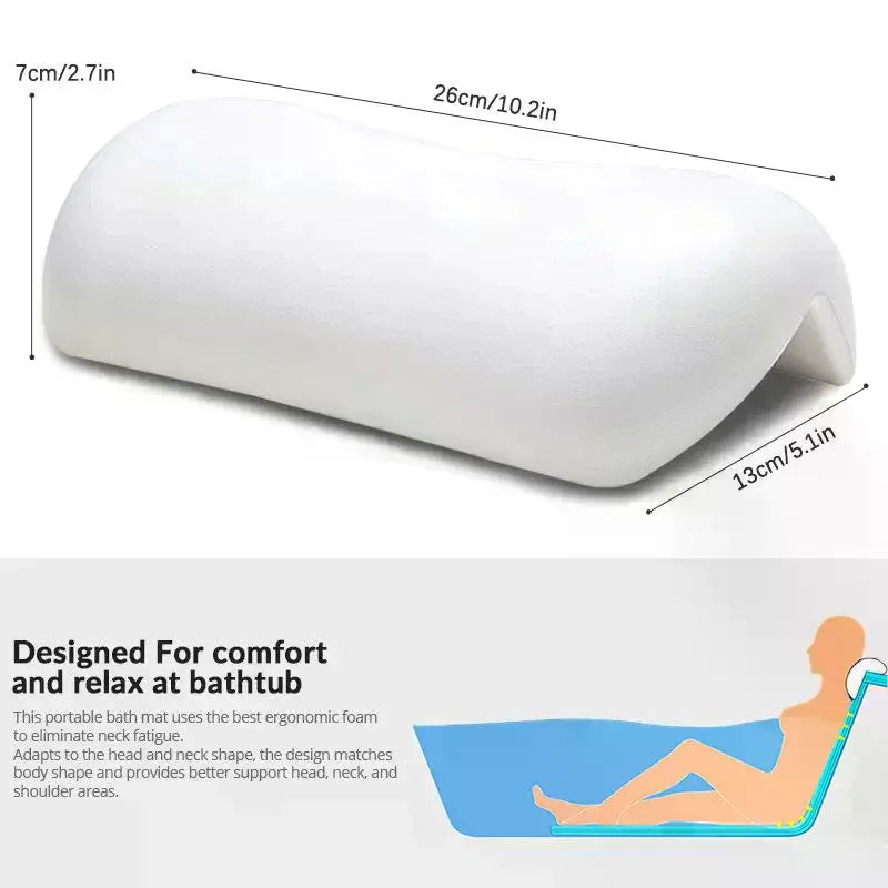 1Pcs SPA Headrest Bathing Pillow Waterproof Bathtub Hotel Bathroom Suction Cup Bathtub Pillow PU Polyurethane Bathtub Pillow Qme