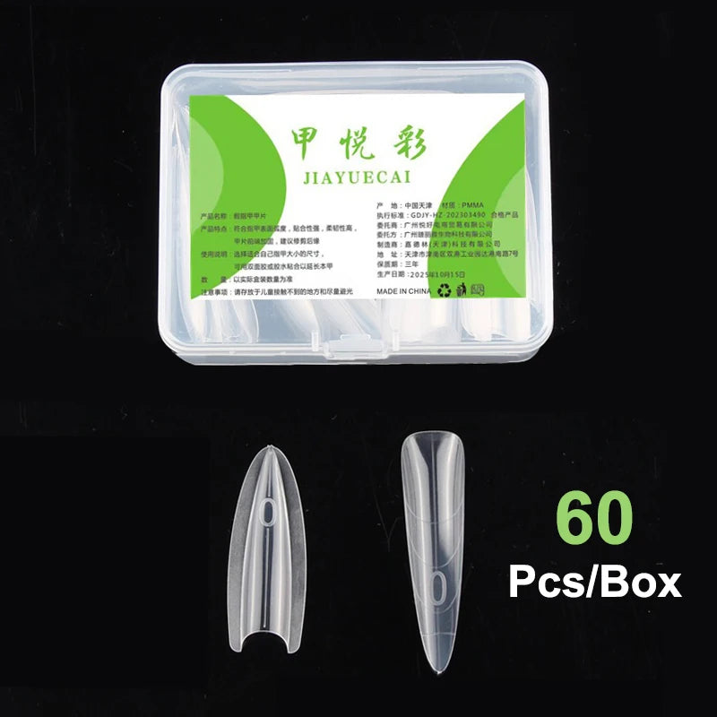 Sandwich Dual Nail Forms Quick Extensions-dual T-shaped Ellipse Qme Long pointed Green