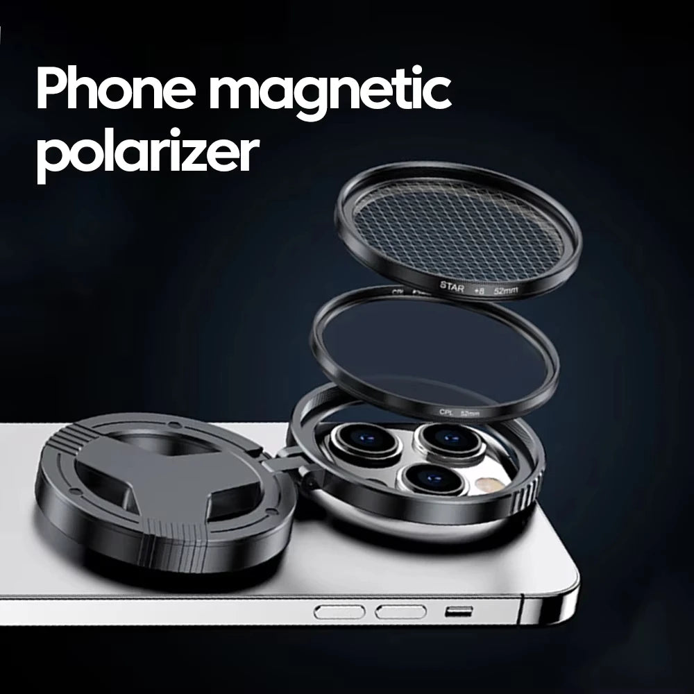 Magnetic Holder Universal CPL Filter Circular Phone Camera Lens Qme