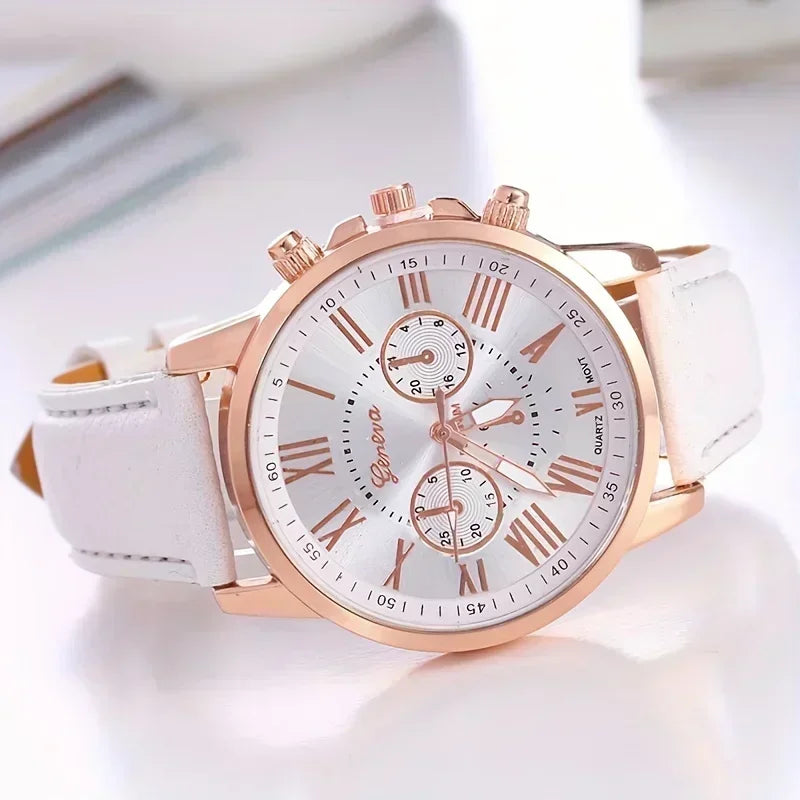 Classic Color Disc Belt Wrist Watch Dopamine Color Multicolor Available Geneva Couple Quartz Watch Qme
