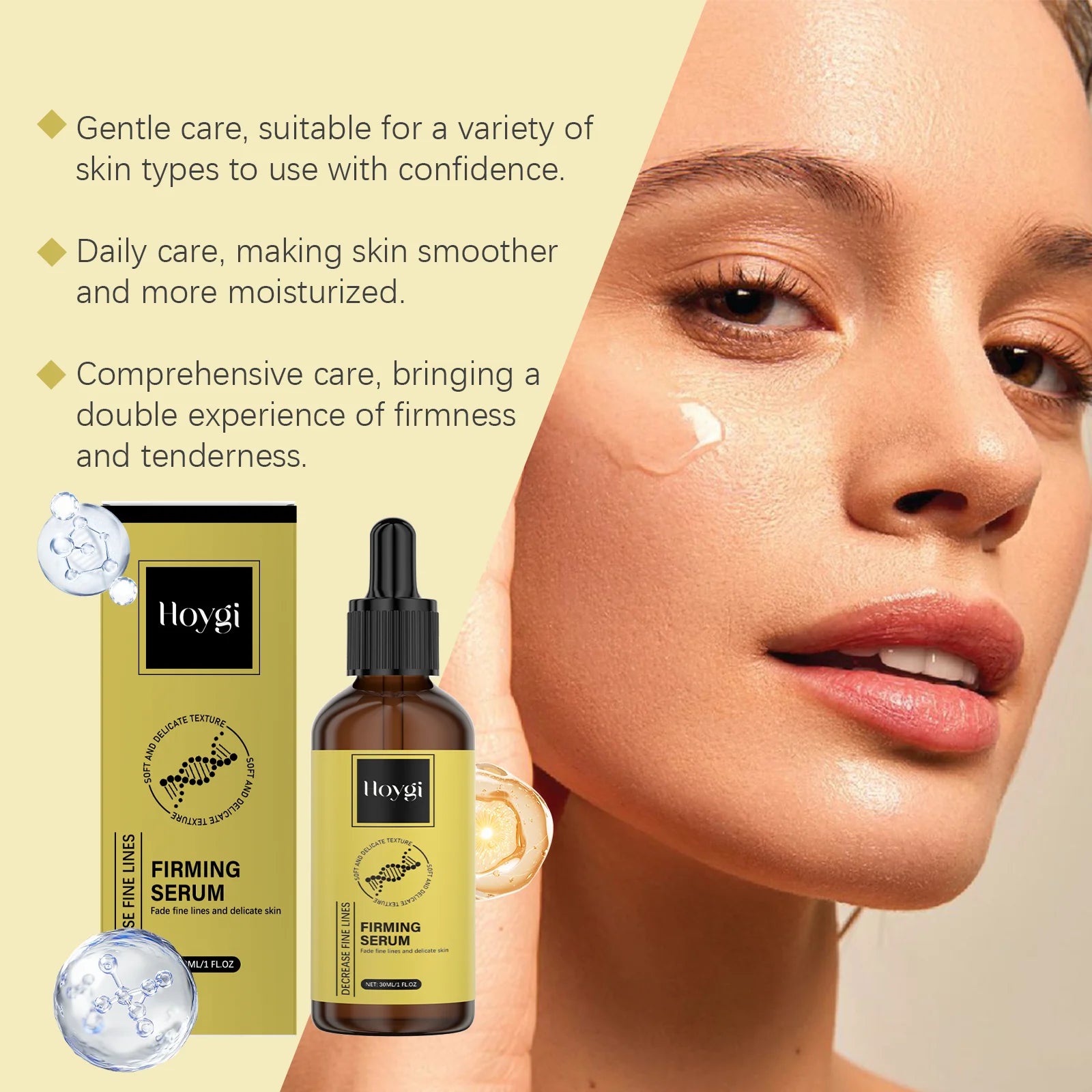 Anti-Wrinkle Firming Serum Facial Anti-Aging Lifting Essence Tighten Elasticity Boost Fade Fine Lines Non Greasy All Skin Types Qme
