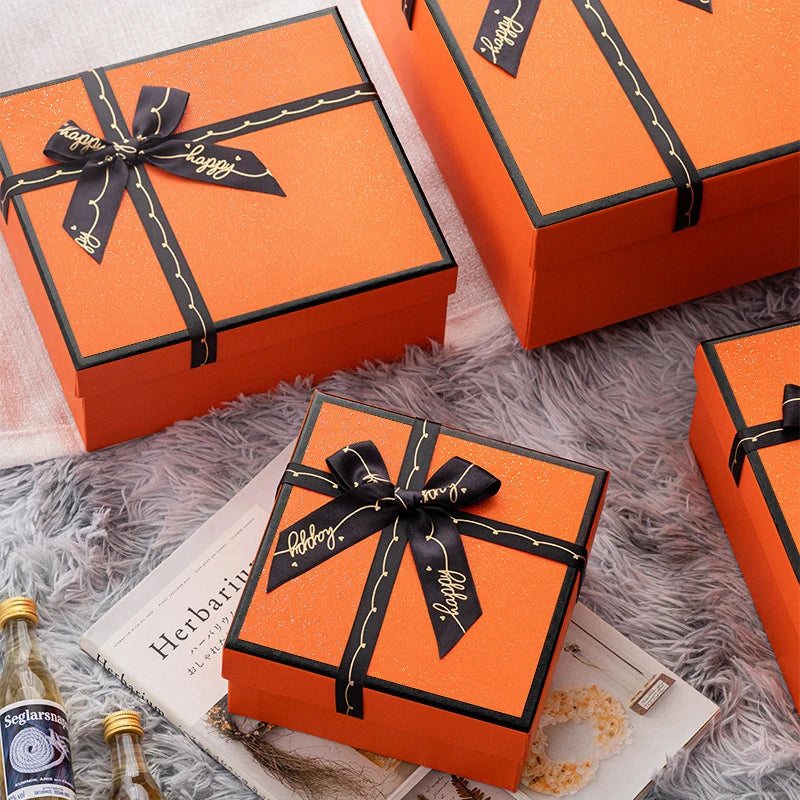 Orange Bow Box Premium Wedding Birthday Valentine Wrap Qme