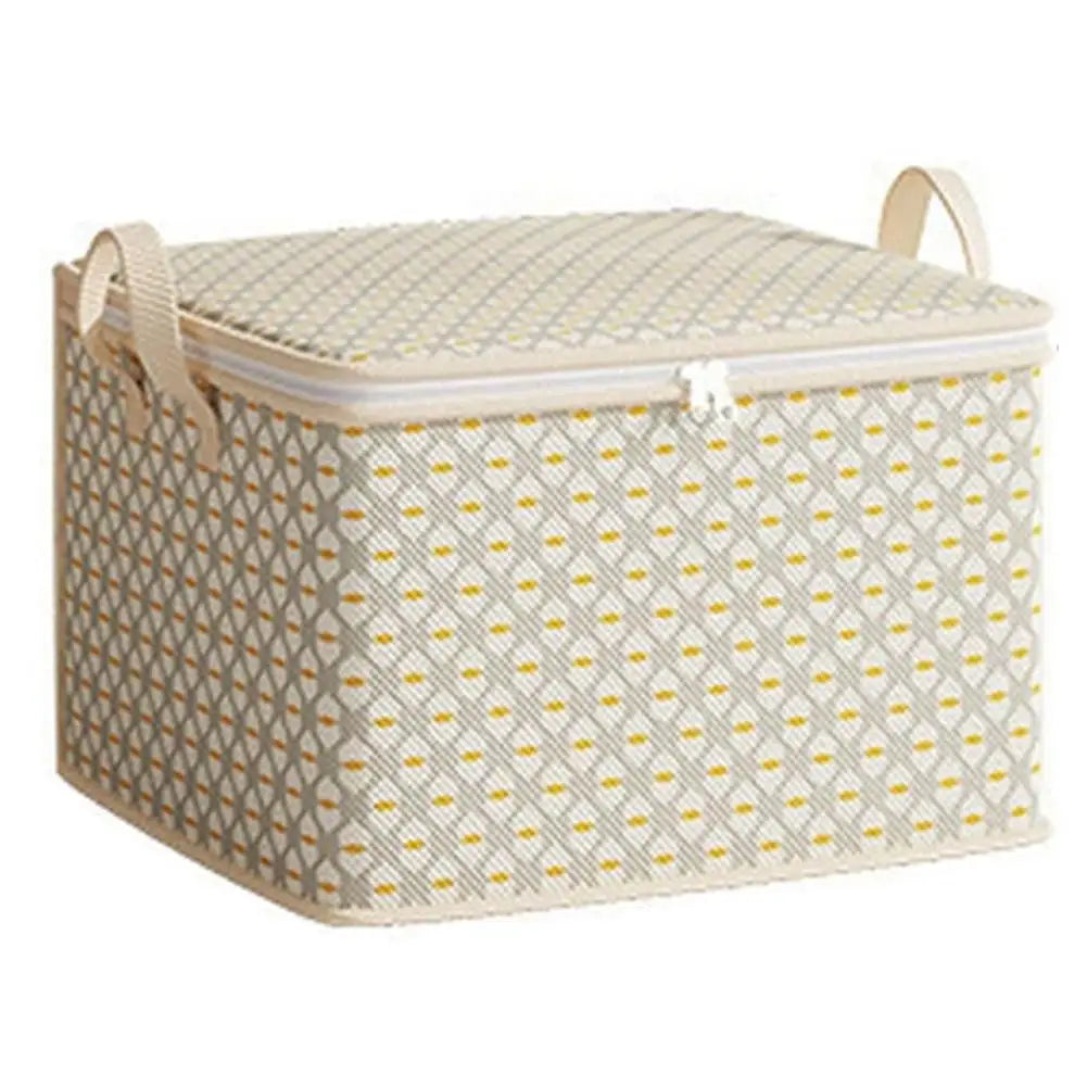 Non-woven Quilt Storage Bag With Lids Zipper Foldable Clothes Quilt Bins Container Large Capacity Dust-proof Bag Organize Qme 30L