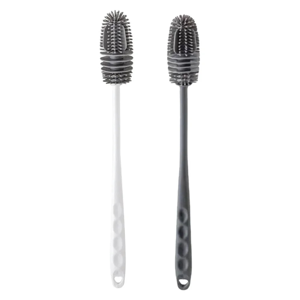 Silicone Cup Brush Milk Bottle Cleaning Brush Long Handle Water Bottles Cleaner Glass Cup Cleaning Brush Kitchen Cleaning Tools Qme 2PCS MIX