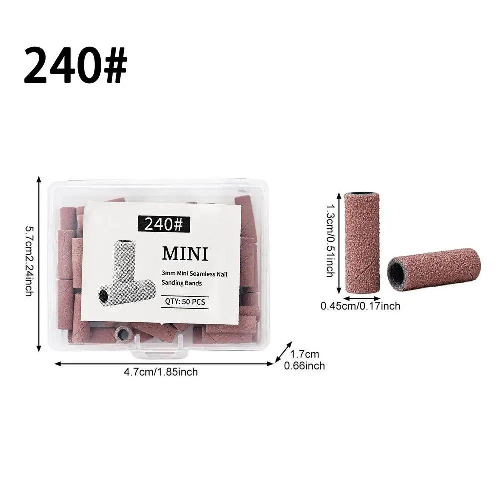50pcs Nail File Sanding Bands Nail Drill Bits Sanding Bands for Electric Machine File Grinder Sand Band Nails Gel Polish Remove Qme China Mainland 240