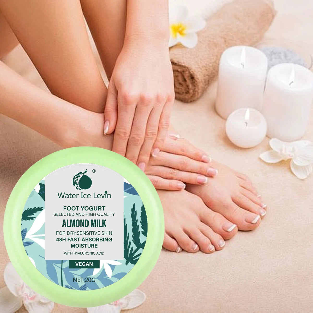 Ice Soothing Foot Care Cream, Menthol Cooling, Collagen Deep Moisturizing, Vitamin Antioxidant Qme