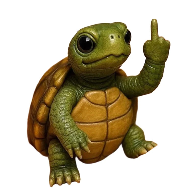 Hilarious Resin Middle Finger Animal Figurine Highland Cattle Frog Qme A7