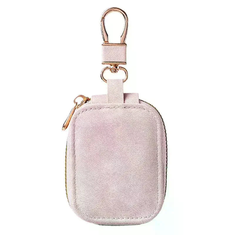 Soft Suede Lightweight Car Key Case Zipper Closure Heavy Duty Metal Qme