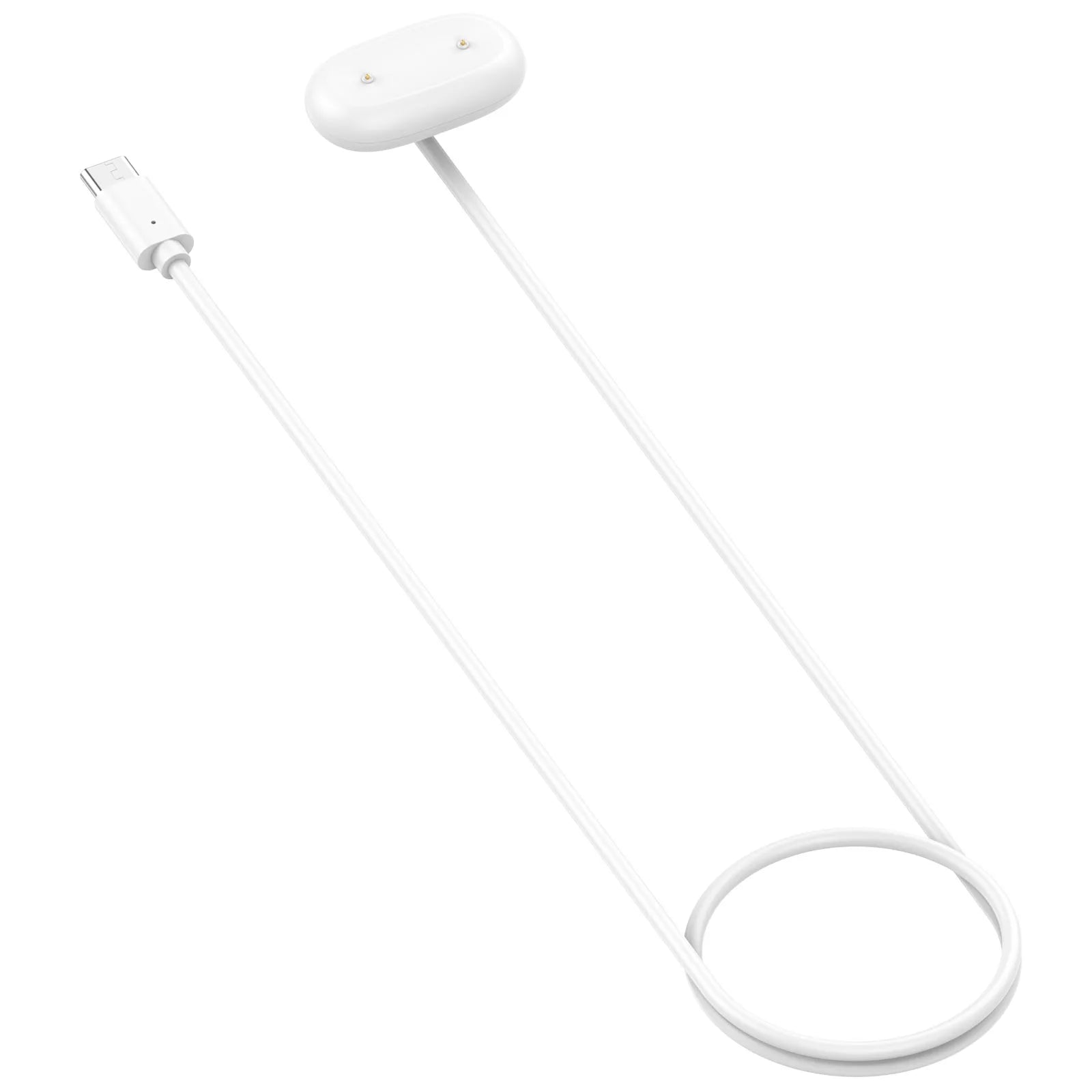 For Google Fitbit Air Watch Magnetic Connector Power Chargers Cables Smartwatch Dock Charger Adapter Type-C/USB-A Charging Cable Qme Type C White