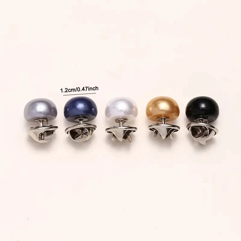 10 Uds. Alfileres de botón de perlas, fundas decorativas para botones de seguridad DIY para zapatos, sombreros, bolsos, chales, Qme
