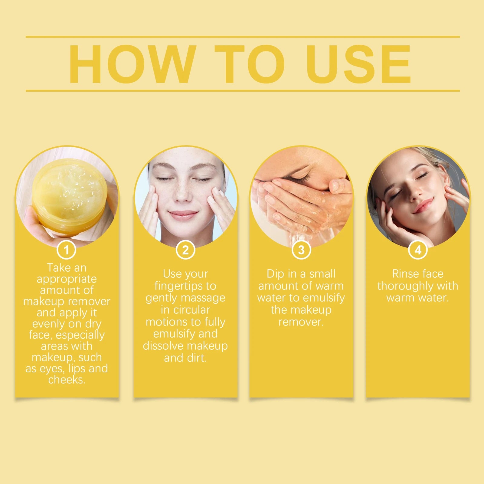 Ginger Lemon Makeup Remover Cleansing Facial Non-Tightening Gentle Makeup Face Eye Lip Makeup Remover Turmeric Cleansing Balm Qme