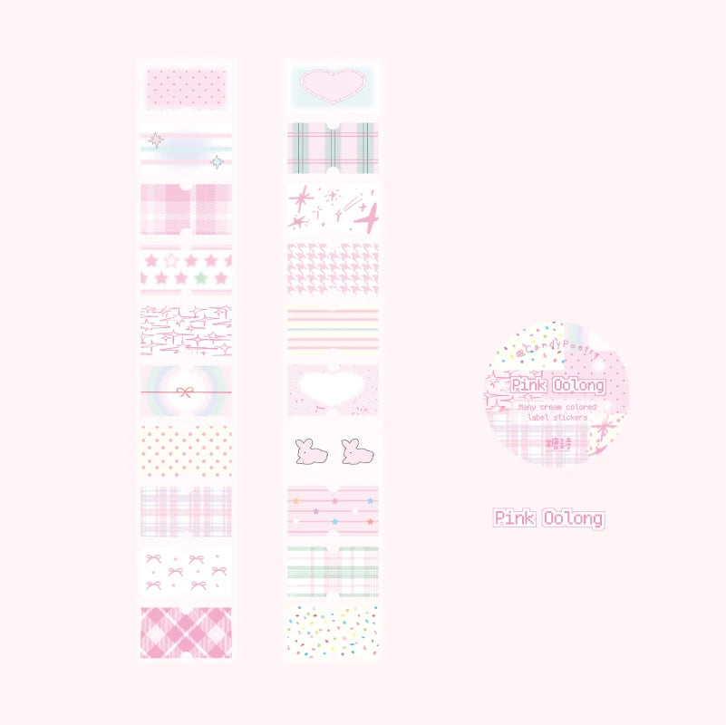 1Roll Pastel Glitter Synthetic Paper Masking Tape Scrapbook Washi Tape DIY Stationery Journaling Supplie Notebook Decoration Qme 1