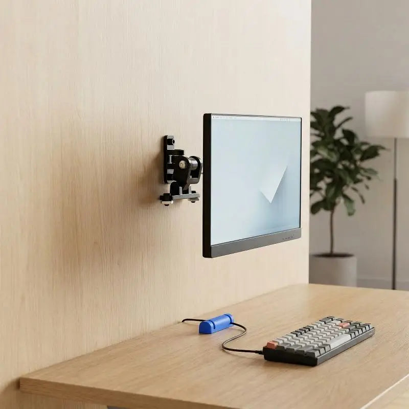 Wall Mount Monitor Bracket Button Box VESA 2 Axis Adjustable Mounting Qme