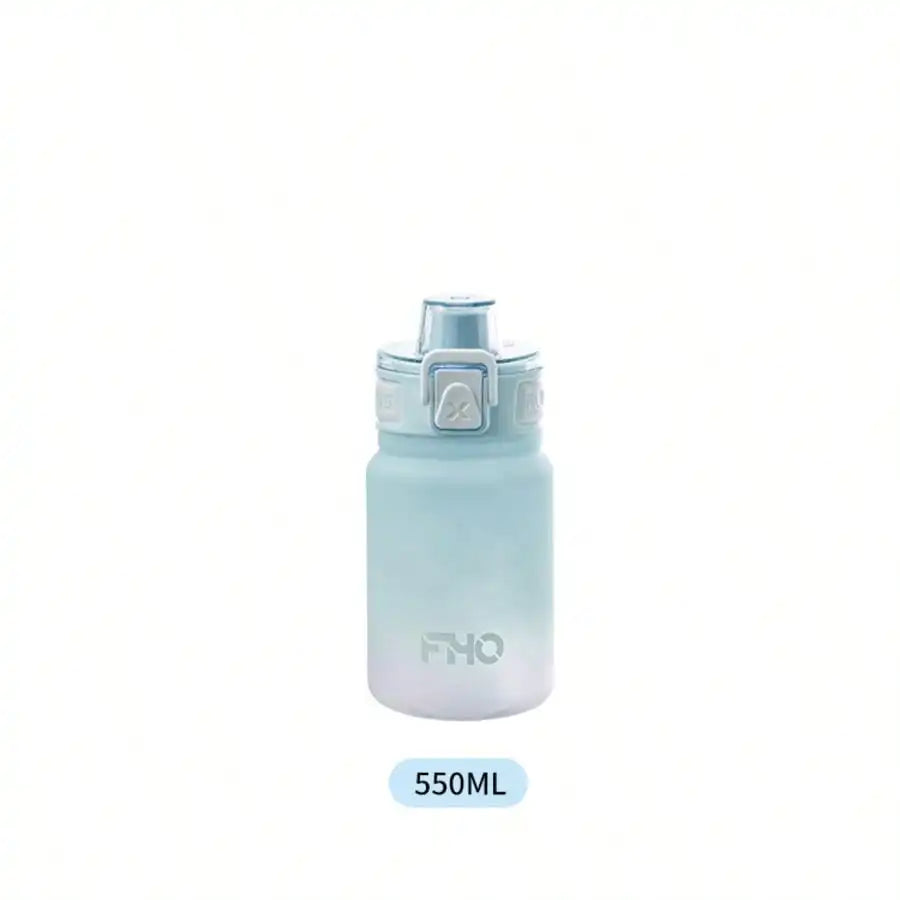Outdoor Sports Portable Gradient Frosted Plastic Space Cup Straw Qme Sky Blue 550ml 500-1000ml