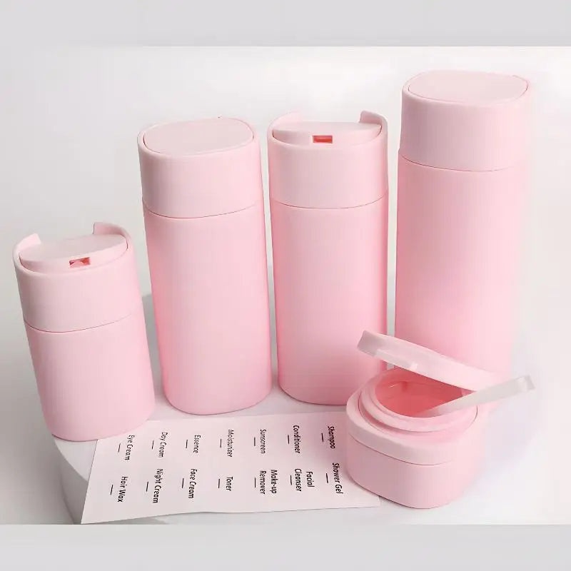 Hydrating Makeup Dispensing Bottles Portable Lotions Shampoos Qme Pink