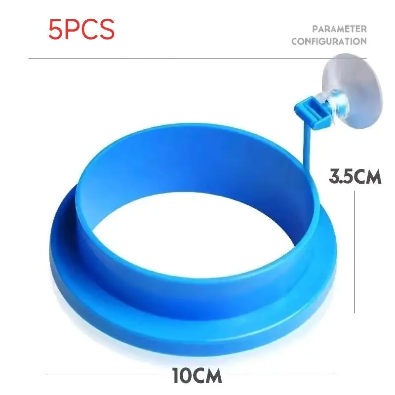 1 Feeding Ring Prevent Food Dispersion Fish Pinch Suction Cup Tank Qme Round and high 5pcs
