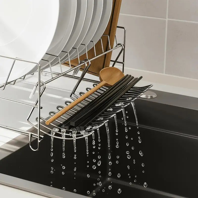 1 Stainless Steel Drain Basket Expansion Small Hanging Rack Storage Qme