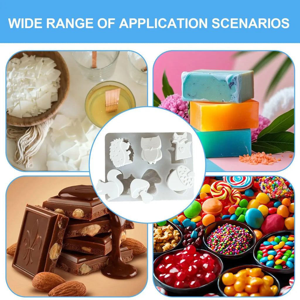 Animal Molds Silicone Bendable Tool Gadget Cute Soap Cement Plaster Qme