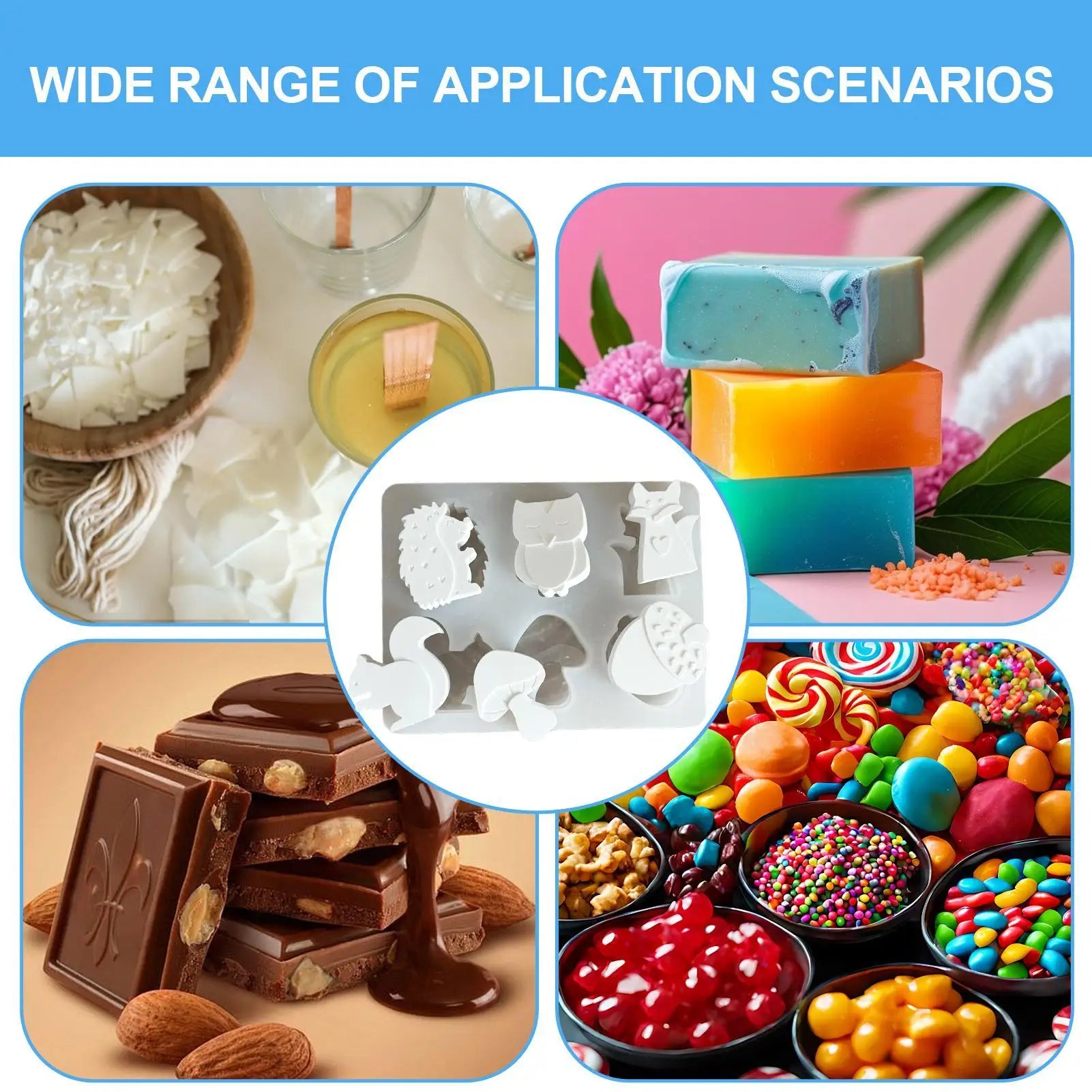 Animal Molds Silicone Bendable Tool Gadget Cute Soap Cement Plaster Qme