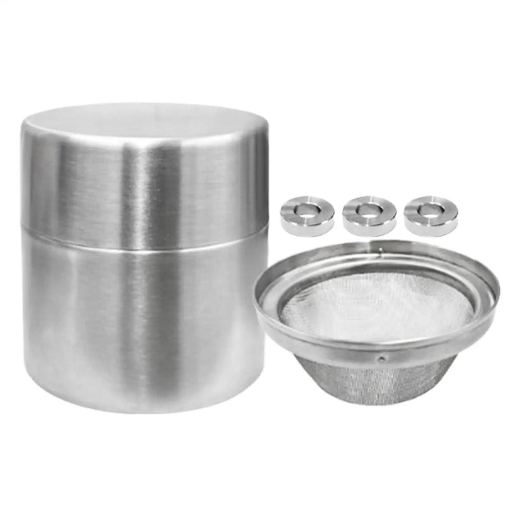 Tea Canister Stainless Steel Airtight Storage Jar Powder Sifter 40 Qme