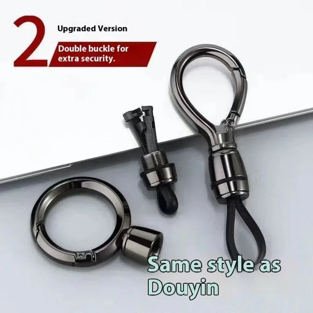 Men Car Key Chain Keyring Key Holder Strap with Metal Ring Minimalist Keychain Accessories for Car Keys Anti-Loss Key Organizer Qme