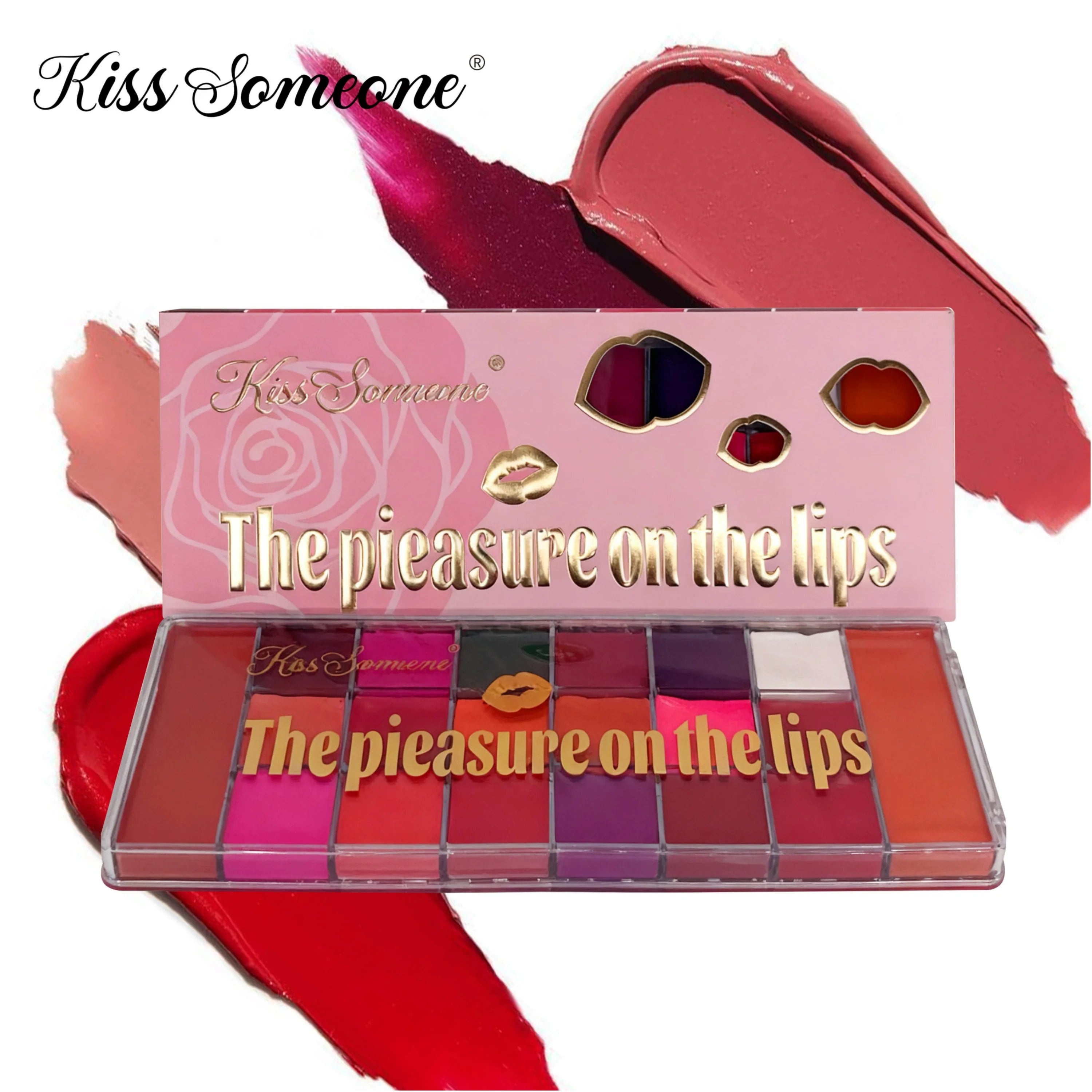 20 Color Lip Color Waterproof Sweat Proof Powder Blusher All-in-One Makeup Plate Matte Color Makeup Mouth Red Lip Glaze Qme 84g