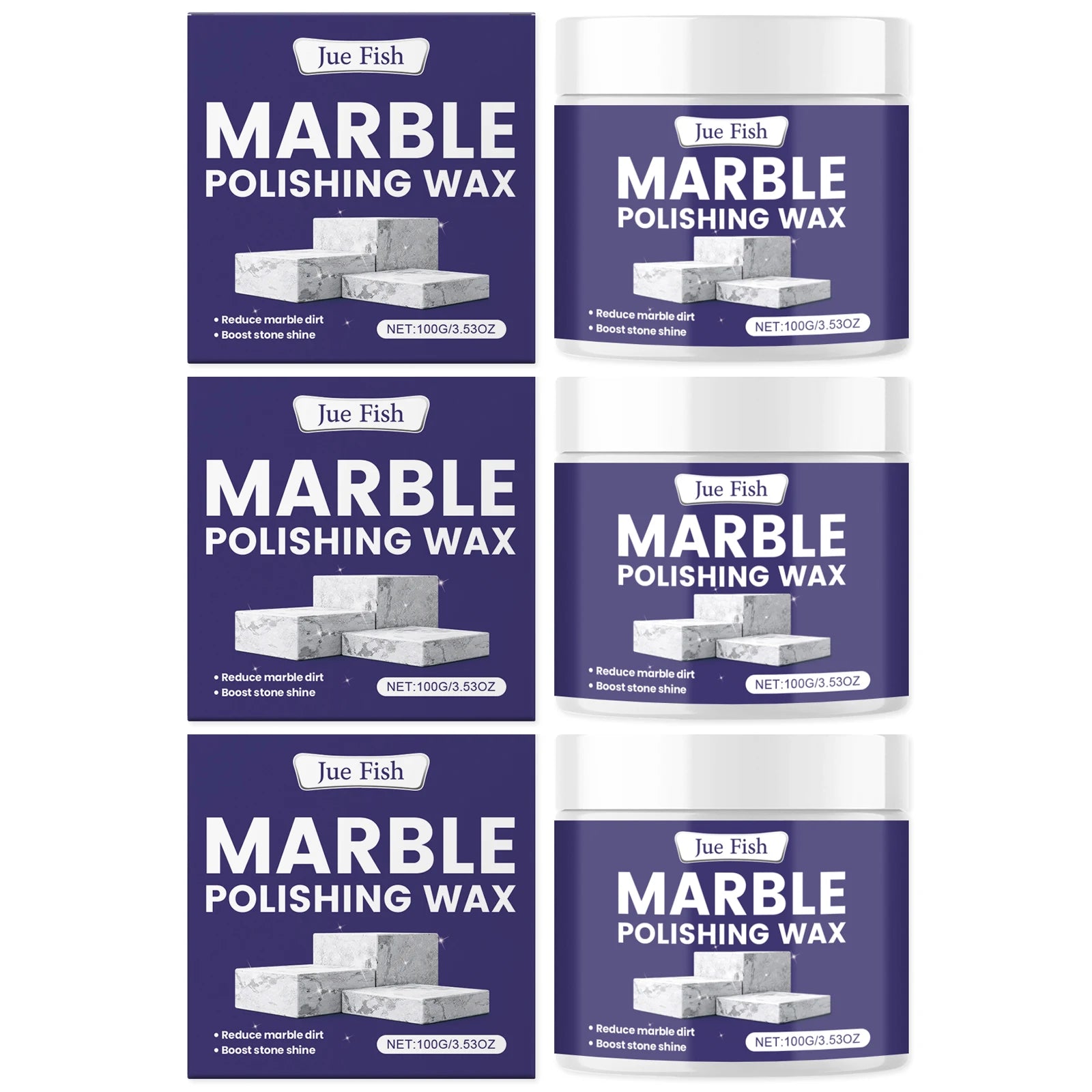 Marble Polishing Wax Cleaning Stains Reduce Dirt Buildup Enhance Surface Shine & Gloss Protection Marble Tile Daily Maintenance Qme 3 x 100g Boxed