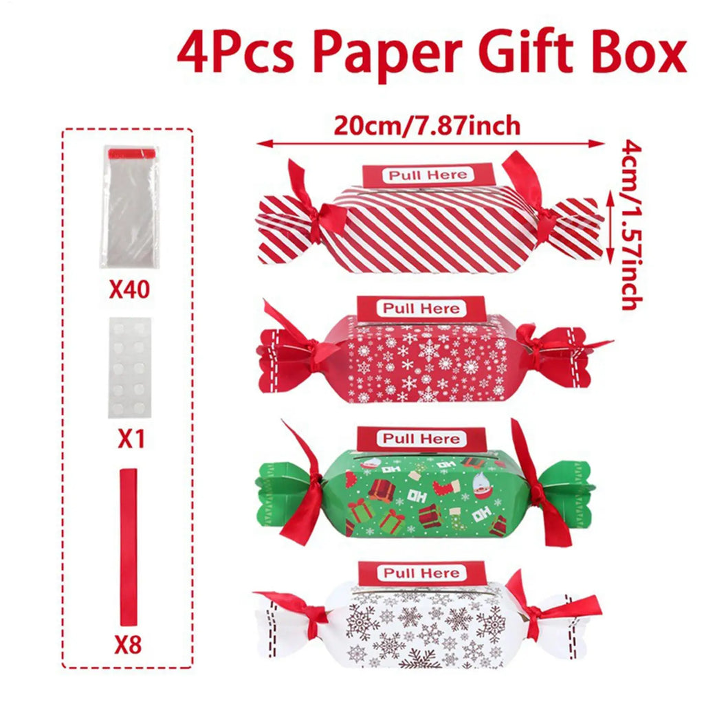 Christmas Money Box Cash Party Pull-out Candy Shaped Fun Containers Qme