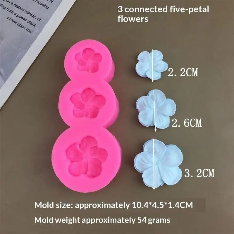3 6 9 12Grids 3D Flower Silicone Mold DIY Cake Decorations Mousse Qme 3 Grids