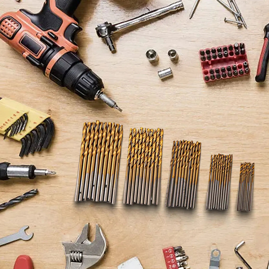 50pcs Drill Bits Sets 1mm 1.5mm 2mm 2.5mm 3mm Small HSS Drill Sets Drill Accessories For Metal Masonry DIY Woodworking Tools Qme